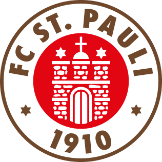 Logo des Fußballvereins St Pauli, zeigt Kirche in Kreis