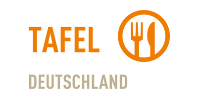 Tafel Deutschlandin logo lautasella, haarukalla ja veitsellä