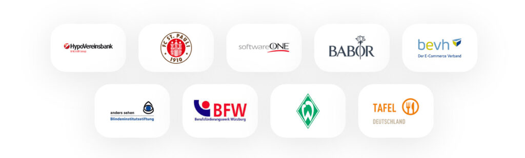 Logos of various Eye-Able customers