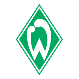 "Fotbollsklubben Werder Bremens logotyp. visar ett stort W i en diamant