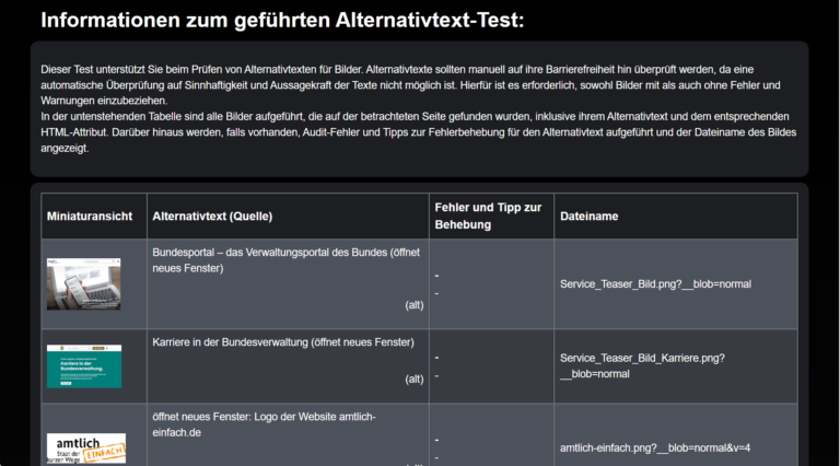 Beispielbild Audit geführter Test für Alternativtexte