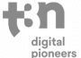 das Logo von t3n, einer Zeitung für digitale Pioniere. Die Buchstaben des Logos sind spielerisch angeordnet.
